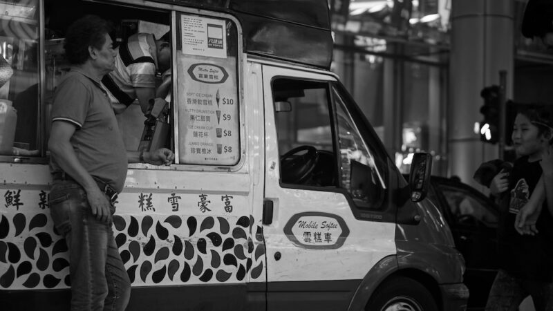 朗豪坊马路边常在的雪糕车，10HKD一份很好吃